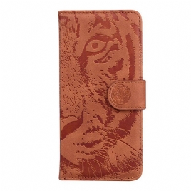 Folio Deksel Til Xiaomi Redmi Note 10 5G Tiger Ansiktstrykk