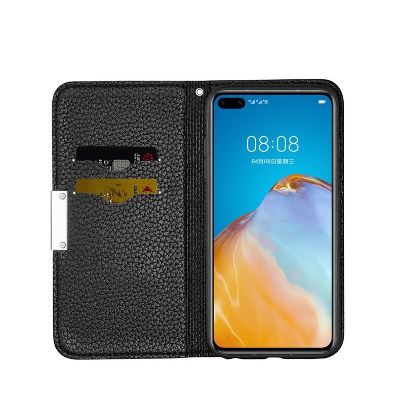 Beskyttelse Deksel Til Huawei P40 Pro Folio Deksel Faux Leather Litchi Ultra Chic