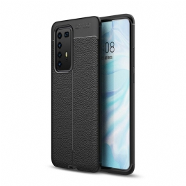 Deksel Til Huawei P40 Pro Dobbellinje Litchi-skinneffekt