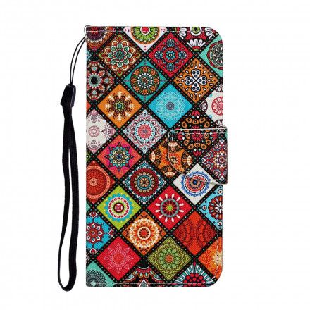 Lærdeksel Til Huawei P40 Pro Patchwork Mandalaer Med Snor