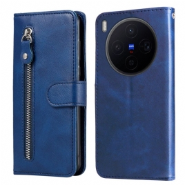 Lærdeksel Folio Deksel Vivo X300 Glidelåslomme