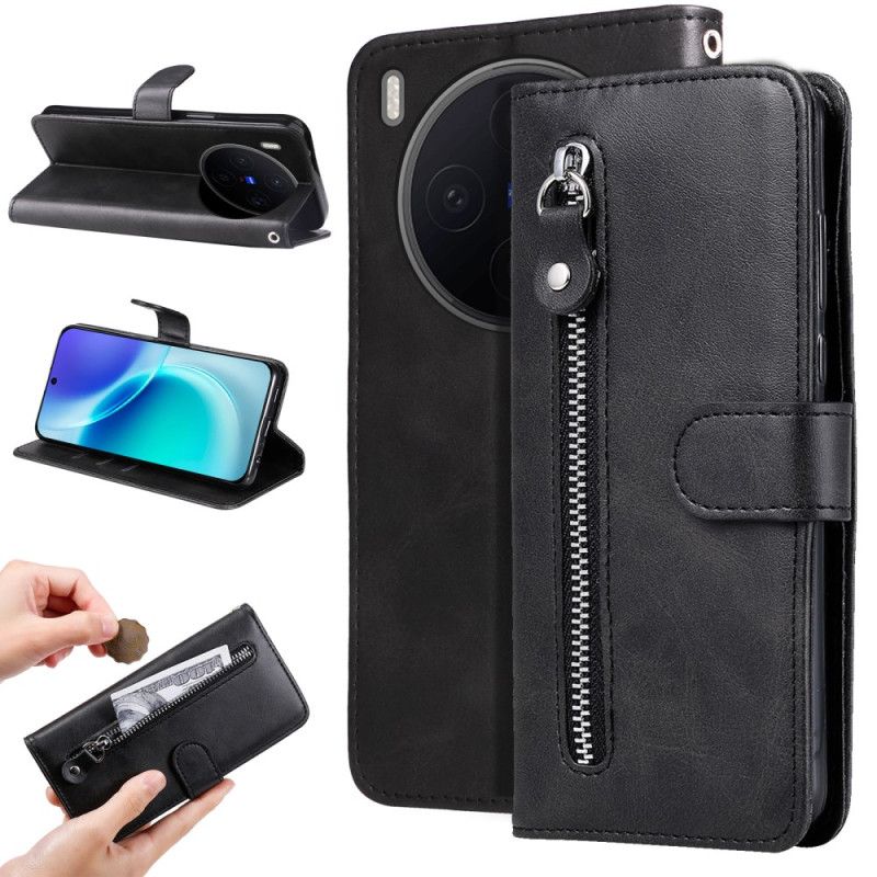 Lærdeksel Folio Deksel Vivo X300 Glidelåslomme