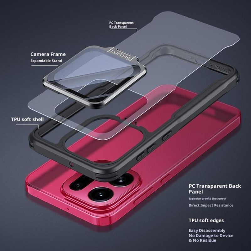 Deksel Oppo Find X9 Pro 5g Gjennomsiktig Med Stativ Og Kameradeksel