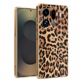 Deksel Oppo Find X9 Pro 5g Leopardmønster Med Gullfinish