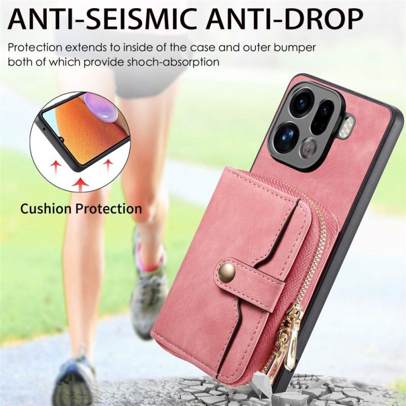 Deksel Oppo Find X9 Pro 5g Mobildeksel Kortholder Med Glidelås Og Skulderstropp