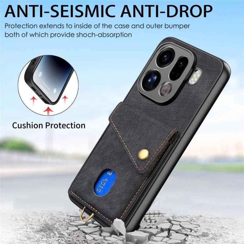 Deksel Oppo Find X9 Pro 5g Mobildeksel Kortholder Og Snor