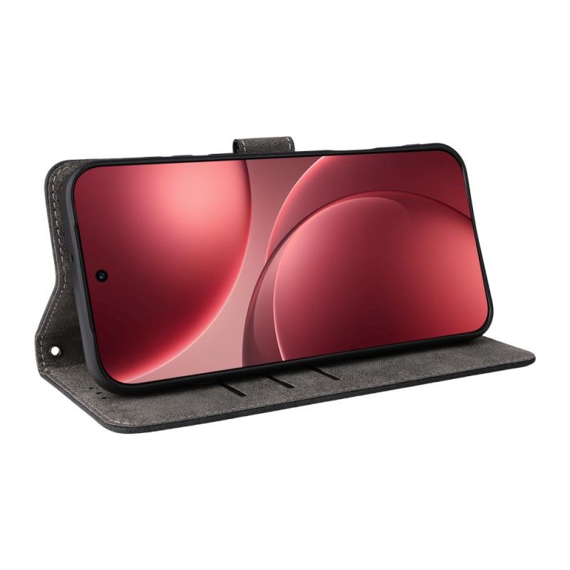 Folio Deksel Til Oppo Find X9 Pro 5g Semsket Skinn-effekt Med Stropper