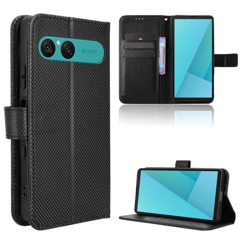 Folio Deksel Sony Xperia 10 Vii Diamanttekstur Beskyttelse Deksel