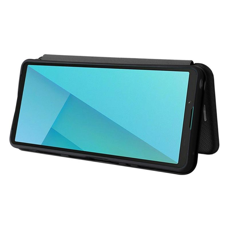 Folio Deksel Sony Xperia 10 Vii Karbonfiber Beskyttelse Deksel