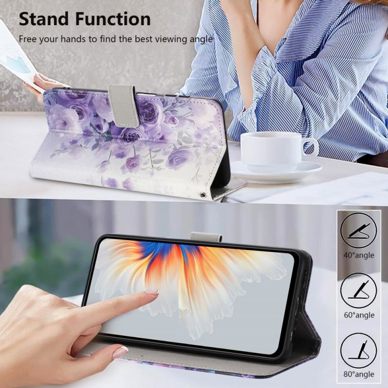 Folio Deksel Sony Xperia 10 Vii Lilla Roser