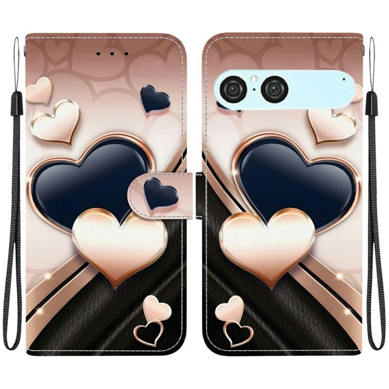 Folio Deksel Sony Xperia 10 Vii To Hjerter