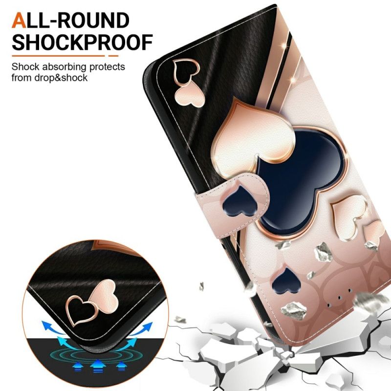 Folio Deksel Sony Xperia 10 Vii To Hjerter