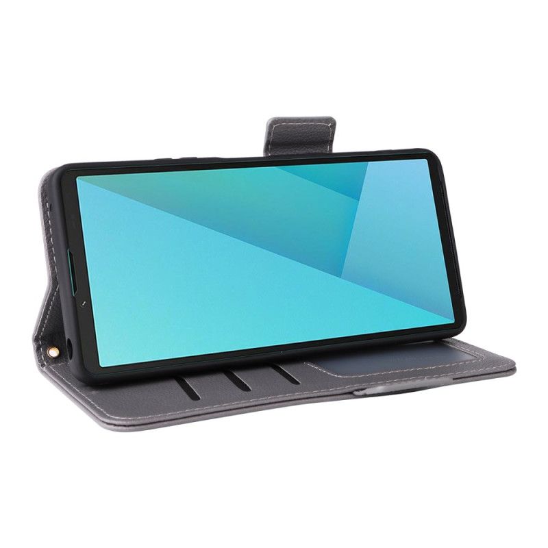 Folio Deksel Til Sony Xperia 10 Vii Kunstig Skinn Med Stropp