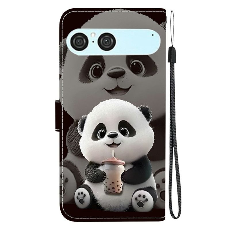 Folio Deksel Til Sony Xperia 10 Vii Panda Med Tåteflaske