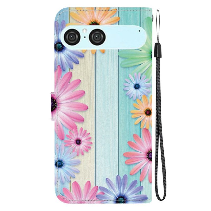 Lærdeksel Folio Deksel Sony Xperia 10 Vii Fargerike Solsikker