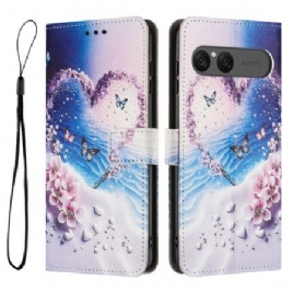 Lærdeksel Folio Deksel Sony Xperia 10 Vii Hjerte