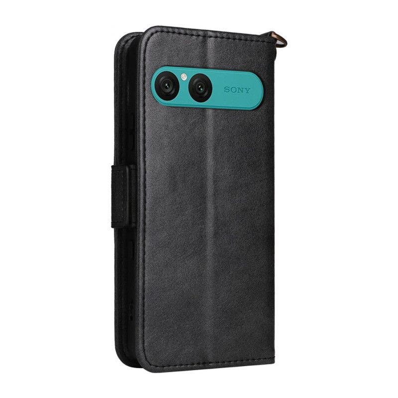 Lærdeksel Folio Deksel Sony Xperia 10 Vii Lommebok Med Skulderstropp