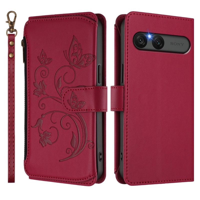 Lærdeksel Folio Deksel Sony Xperia 10 Vii Mobildeksel Blomster-rfid-lommebok