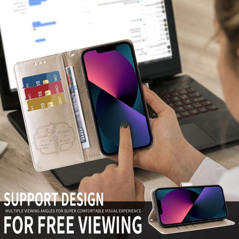 Lærdeksel Folio Deksel Sony Xperia 10 Vii Mobildeksel Blomstertrykk