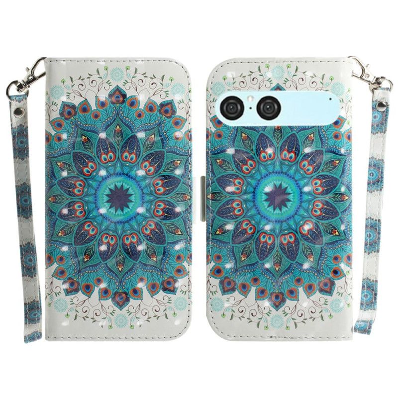Lærdeksel Folio Deksel Sony Xperia 10 Vii Mobildeksel Grønn Mandala-snor