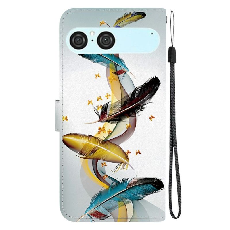 Lærdeksel Folio Deksel Sony Xperia 10 Vii Mobildeksel Gullfjær