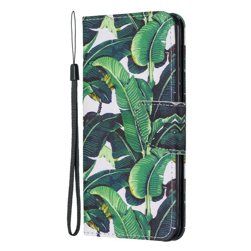 Folio Deksel Til Google Pixel 4 Med Kjede Tropical Leaves Strap