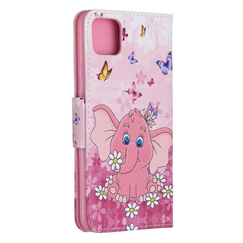 Lærdeksel Til Google Pixel 4 Elefantbaby Rosa