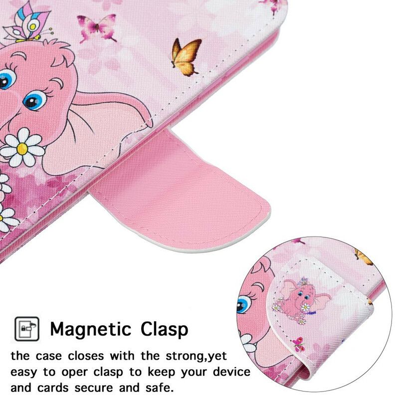 Lærdeksel Til Google Pixel 4 Elefantbaby Rosa