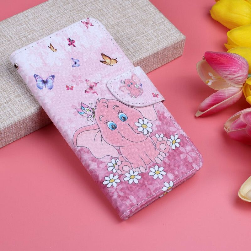 Lærdeksel Til Google Pixel 4 Elefantbaby Rosa