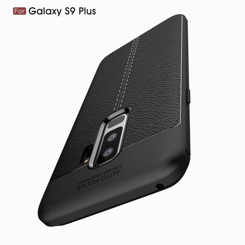 Deksel Til Samsung Galaxy S9 Plus Dobbellinje Litchi-skinneffekt
