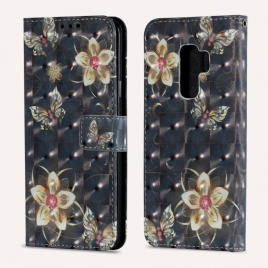 Folio Deksel Til Samsung Galaxy S9 Plus Retro Fargerike Blomster