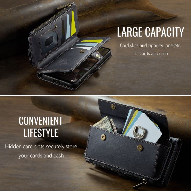 Folio Deksel Samsung Galaxy A17 4g / 5g Caseme Lommebok Med Semsket Skinneffekt