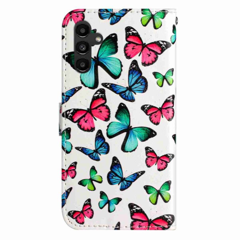 Folio Deksel Samsung Galaxy A17 4g / 5g Fargerike Sommerfugler