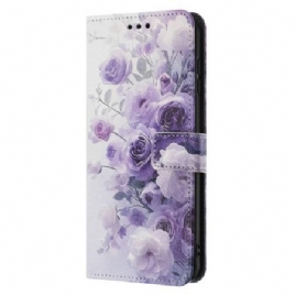 Folio Deksel Samsung Galaxy A17 4g / 5g Lilla Roser