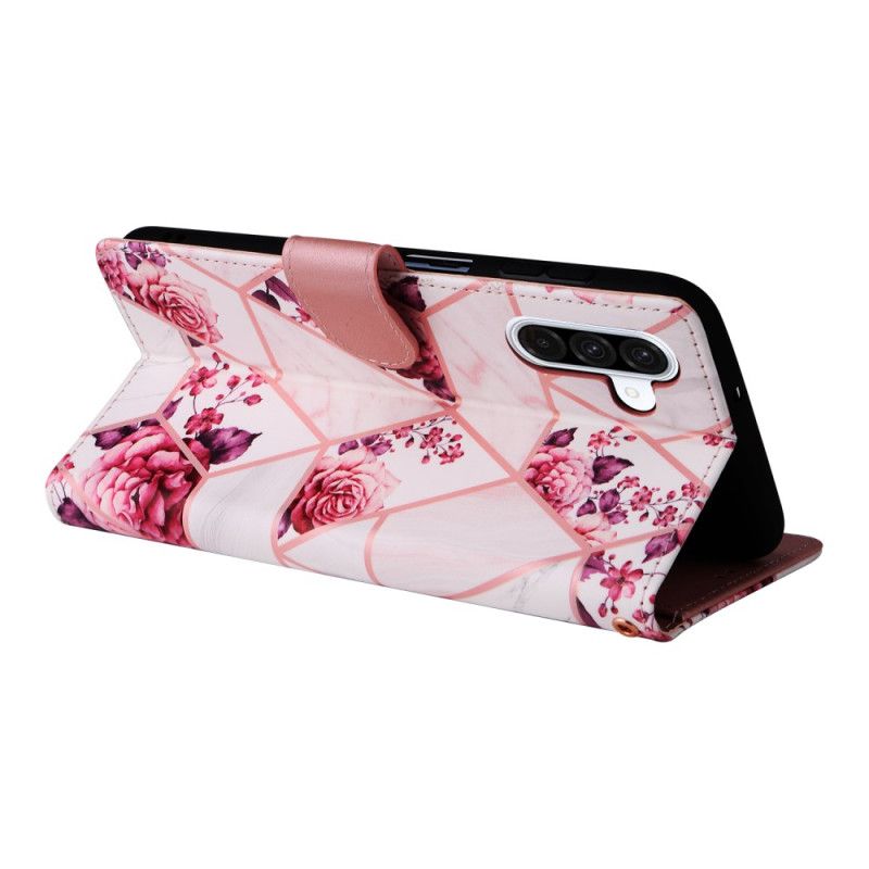 Folio Deksel Samsung Galaxy A17 4g / 5g Marmordesign Med Snor