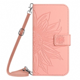 Folio Deksel Samsung Galaxy A17 4g / 5g Skulderveske Med Solsikketrykk Beskyttelse Deksel