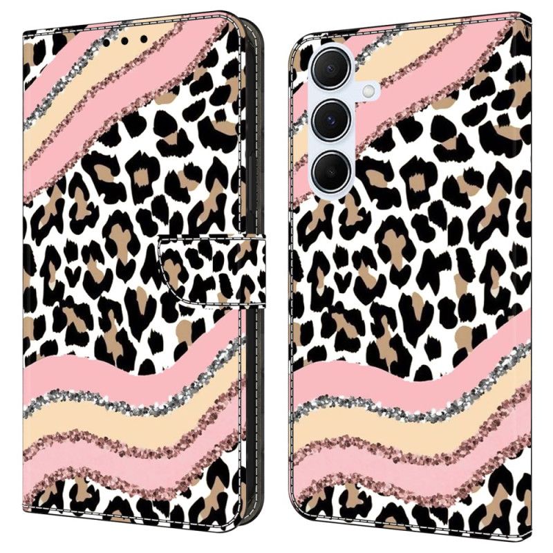 Folio Deksel Samsung Galaxy A17 4g / 5g Stripete Leopardmønster