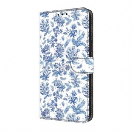 Folio Deksel Til Samsung Galaxy A17 4g / 5g Blå Blomster