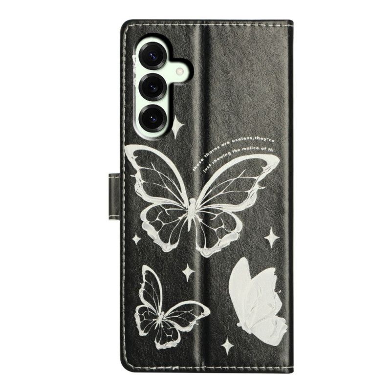 Folio Deksel Til Samsung Galaxy A17 4g / 5g Svart-hvite Sommerfugler