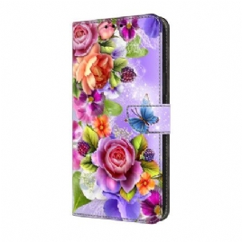 Lærdeksel Folio Deksel Samsung Galaxy A17 4g / 5g Intens Blomstermønster