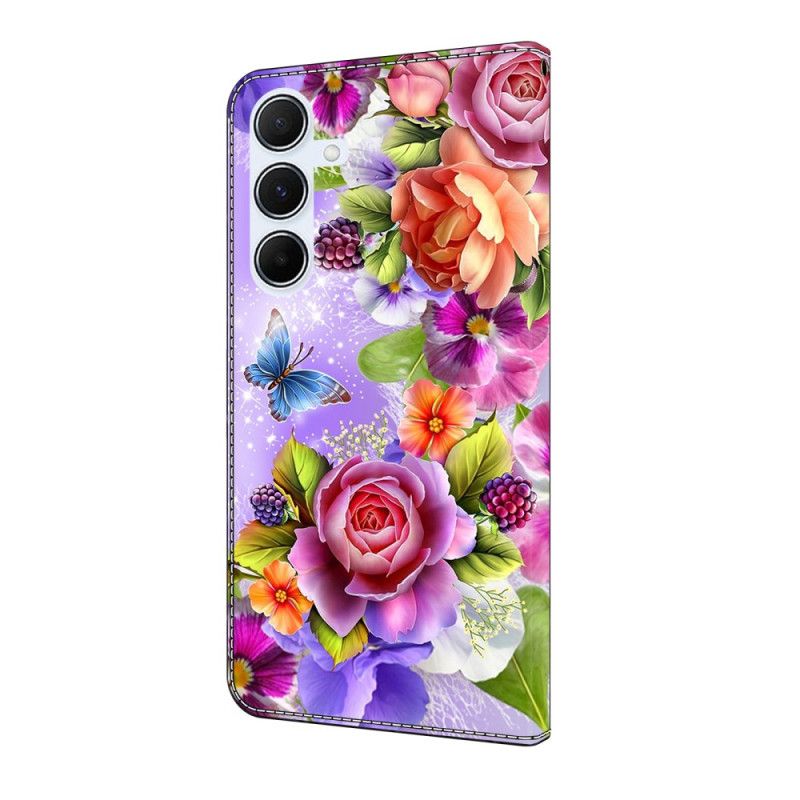 Lærdeksel Folio Deksel Samsung Galaxy A17 4g / 5g Intens Blomstermønster