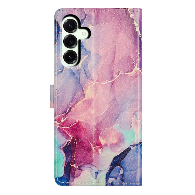 Lærdeksel Folio Deksel Samsung Galaxy A17 4g / 5g Mobildeksel Grønn Og Rosa Marmor