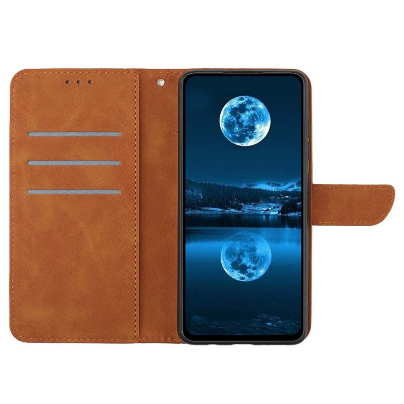 Lærdeksel Folio Deksel Samsung Galaxy A17 4g / 5g Mobildeksel Linjer Og Striper