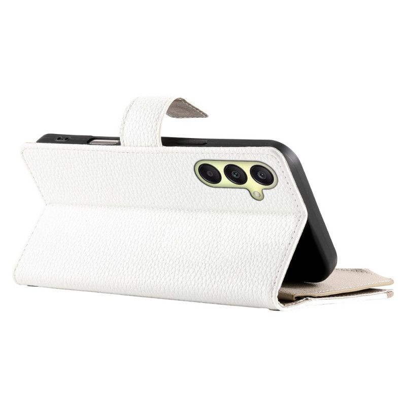 Lærdeksel Folio Deksel Samsung Galaxy A17 4g / 5g Mobildeksel Lommebok Med Glidelås Og Stropper