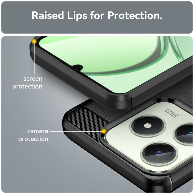 Deksel Realme Note 60 Børstet Karbonfiber Beskyttelse Deksel