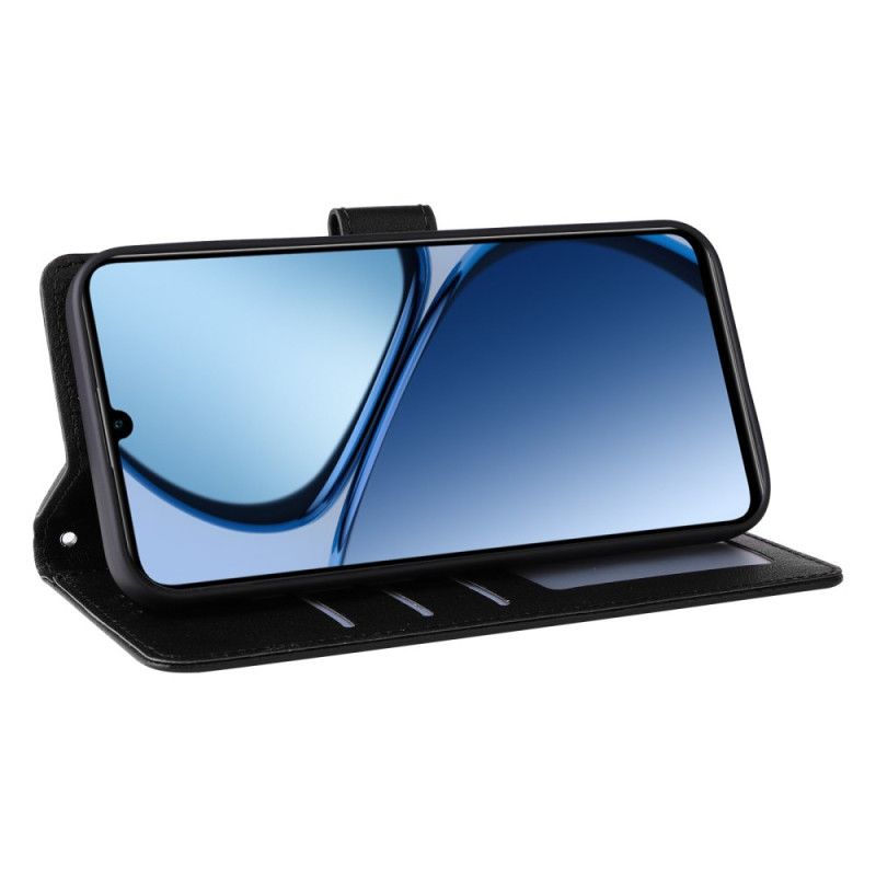 Lærdeksel Folio Deksel Realme Note 60 Ensfarget Skinneffekt