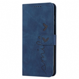 Lærdeksel Folio Deksel Realme Note 60 Mobildeksel Smiley-fjesstropp