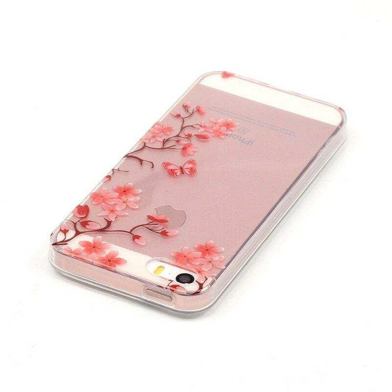 Deksel Til iPhone SE / 5 / 5S Blomstrende Tre Gjennomsiktig