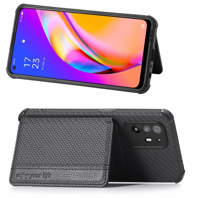 Deksel Til Oppo A94 5G Karbonfiberkortholder