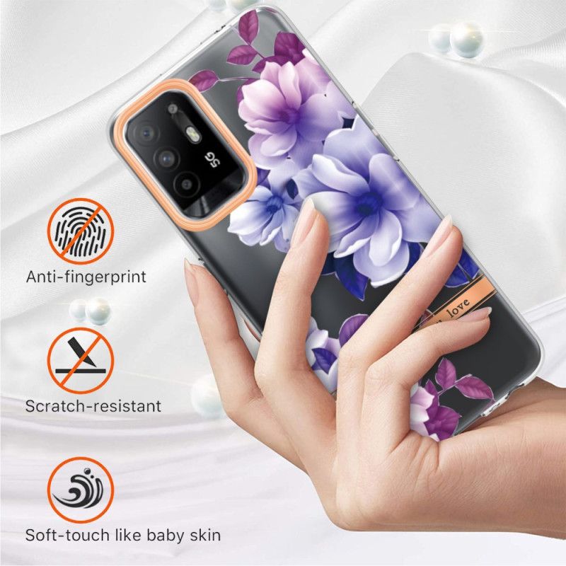 Deksel Til Oppo A94 5G Lilla Blomster